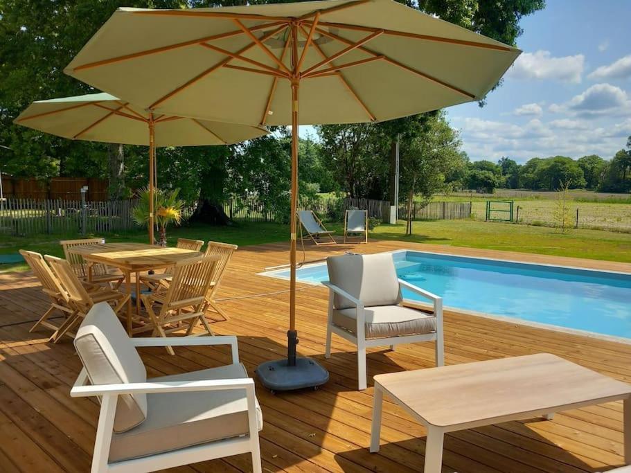 Maison Neuve Avec Piscine Chauffee, 4 Kms De Contis Plage Saint-Julien-en-Born Exterior foto